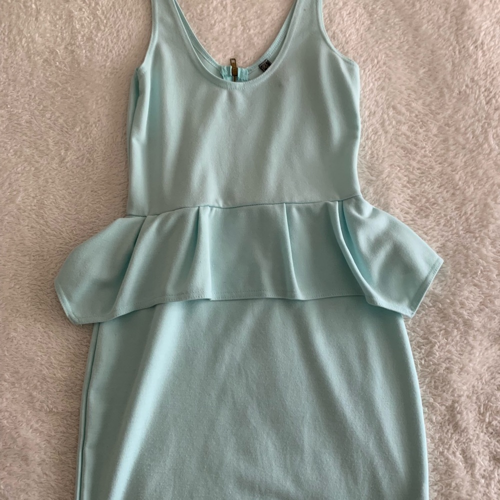 Mint green peplum dress